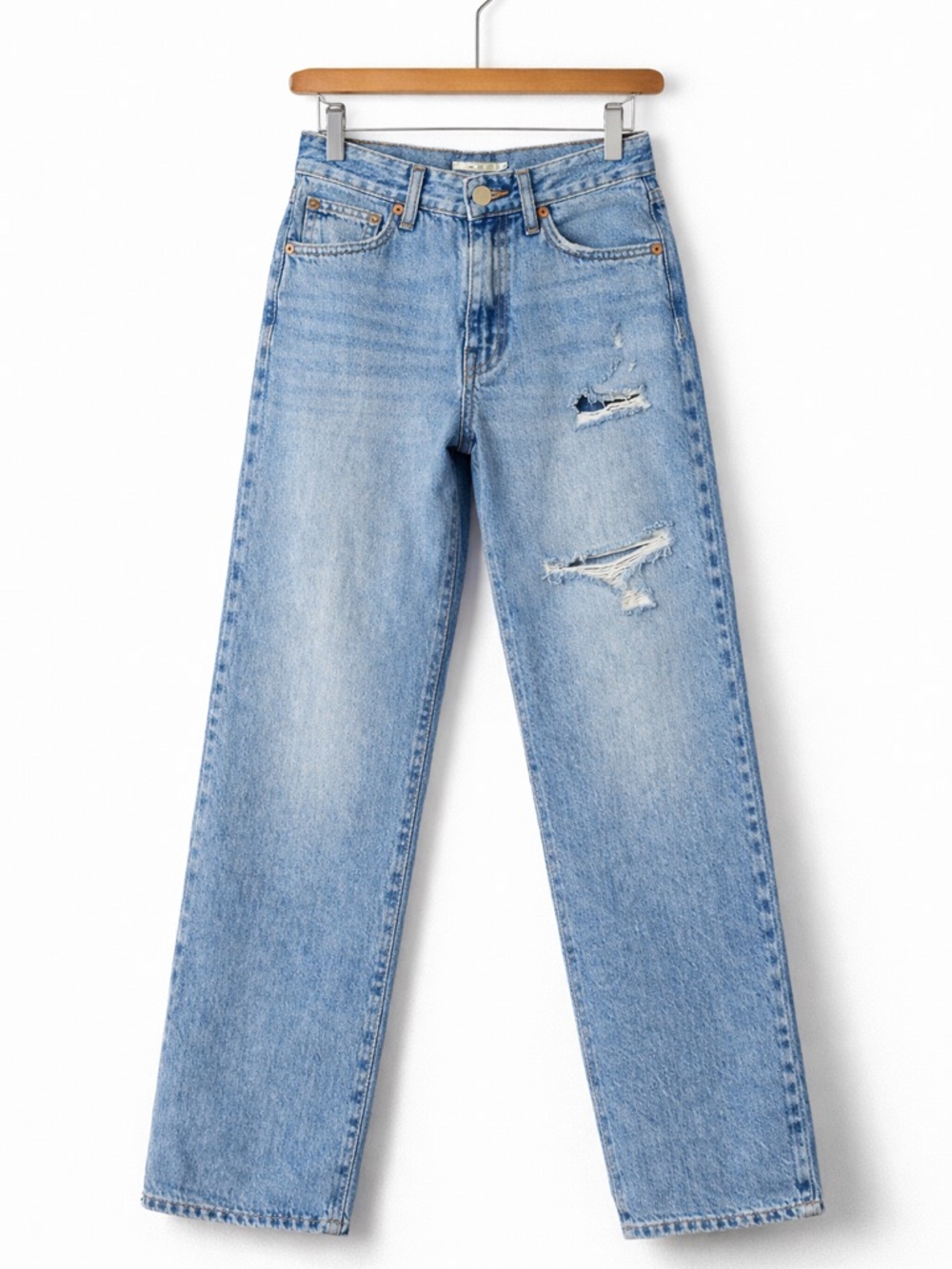 Levi’s Baggy Dad Jeans Light Wash Distressed W24 L30 High Rise Straight Leg